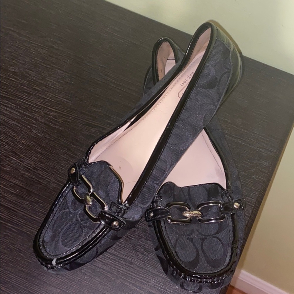 Almost New Coach Flats In Classic Coach Print